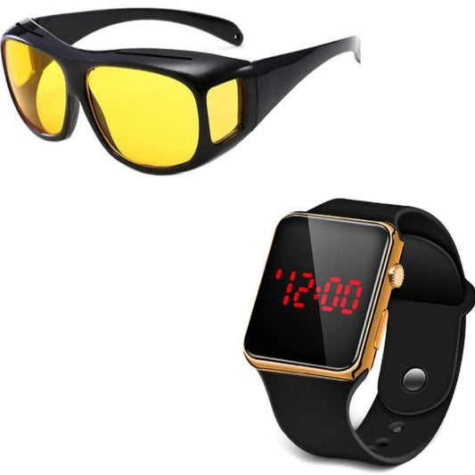 Day & Night HD Vision Wrap Around Goggles + Free Golden Watch @ Just 499/-