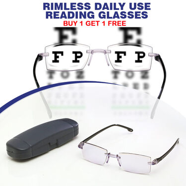 Rimless Daily Use Reading Glasses - Buy 1 Get 1 Free