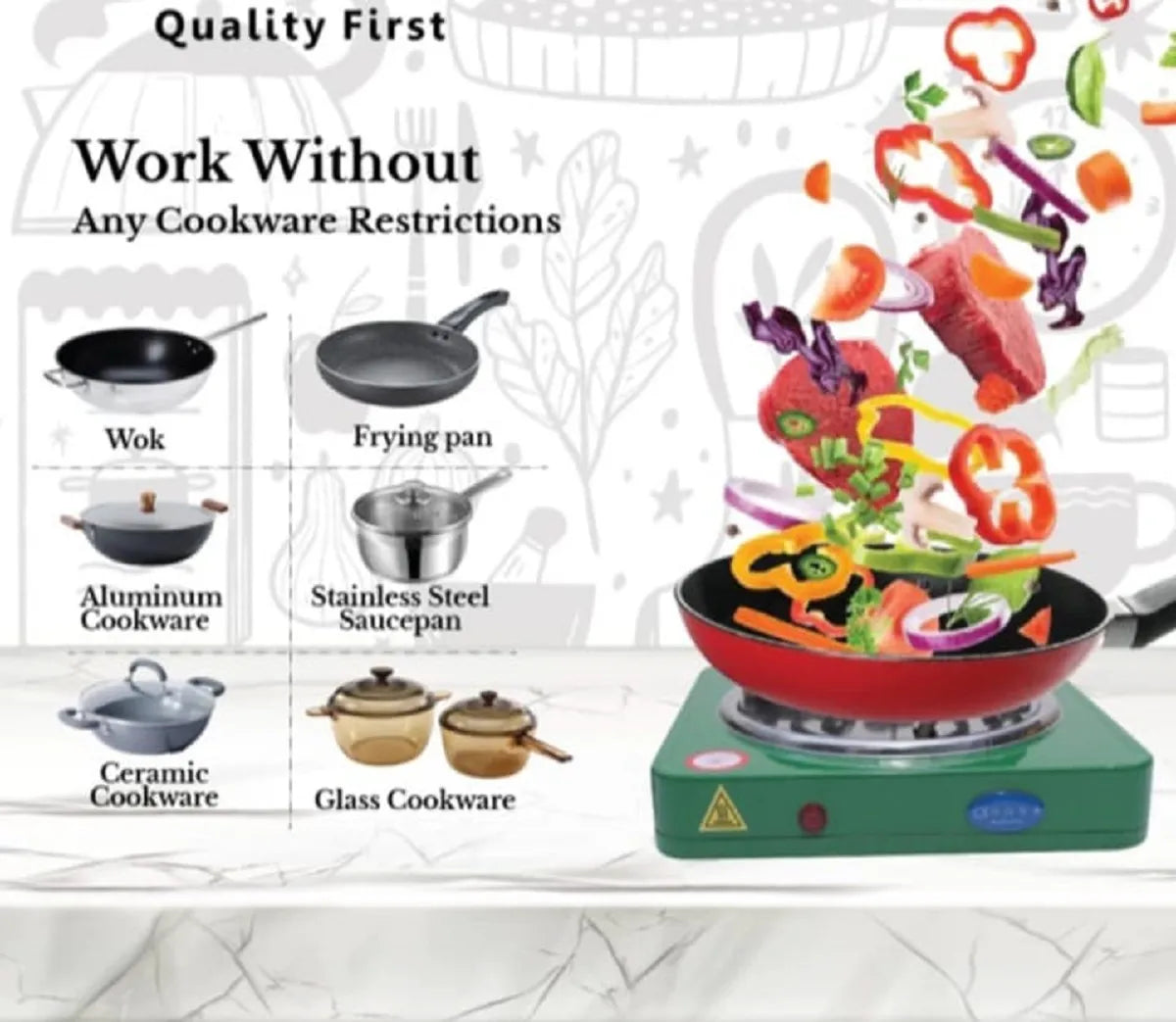 Flameless Electric Cooking Stove And Electric Room Heater @ Just Rs.999/-