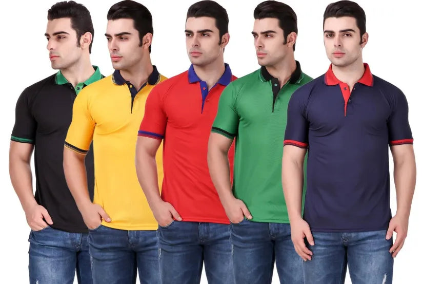 Pack of 5 Premium Fabric Polo Neck T-shirts @699/-