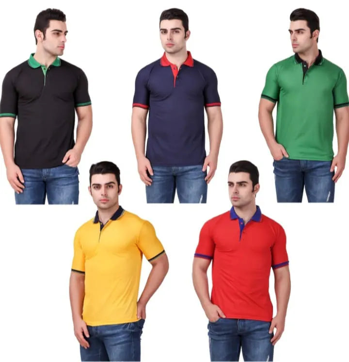 Pack of 5 Premium Fabric Polo Neck T-shirts @699/-