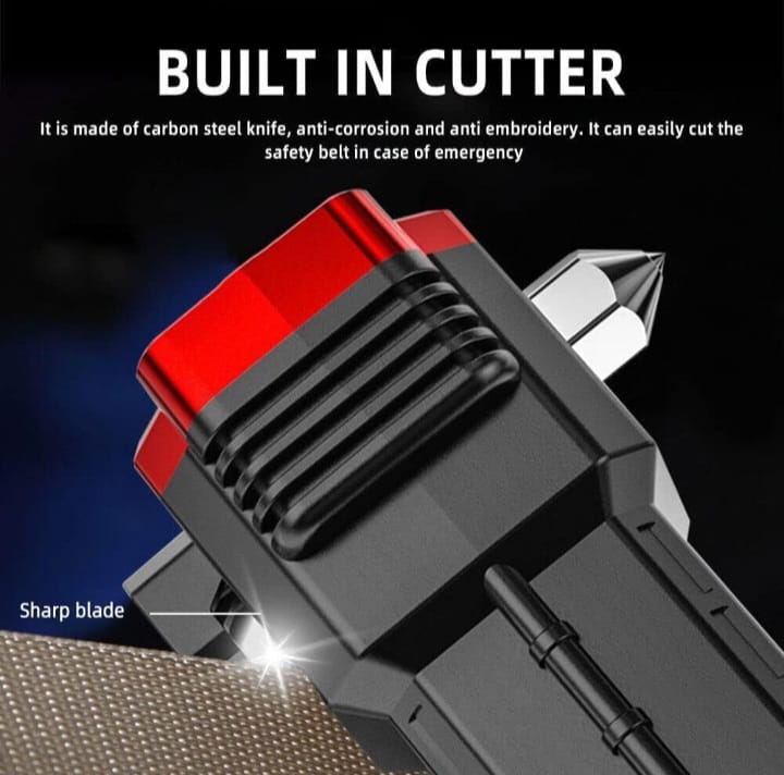 6 in 1 Multifunctional Hammer|Cutter|Waterproof|Built in Powerbank|Rechargeable Emergency Torch @ Just 299/-